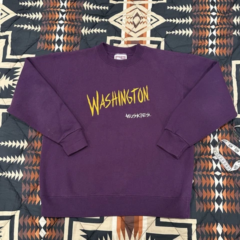 Vintage University Of Washington Huskies Crewneck Sweatshirt Embroidered Medium Cover