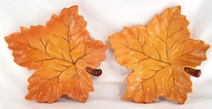 2 Keramik Herbst Eichenlaub Snack Vorspeisen Schale Teller Erntedank Herbst Ernte - Bild 1 von 24
