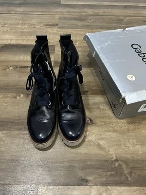 Botas Gabor 91.711 Encaje/Cremallera Cuero Negro Mujer EE. UU. Talla 8.5 Nuevas En Caja Foto 1 de 4