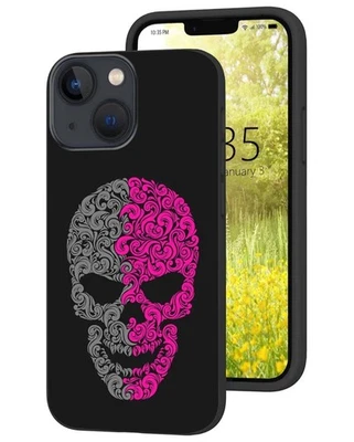 Phone Case Compatible with iPhone 14 Case,Stylized Skull Pattern Design - Image 1 of 4