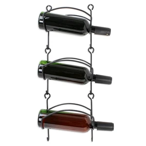 Black Wrought Iron Wine Rack Wall Mounted, Storage Organizer/Towel Holder - Picture 1 of 6