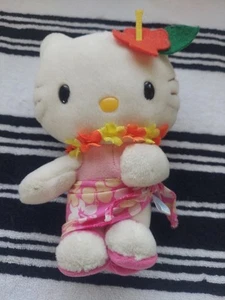 Hello Kitty Blue 6" Aloha Kitty Plush Pink Summer Hawaii hula 2002 - Picture 1 of 4