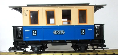 LGB G Scale 3012 #2 Blue & CREAM Passenger Car - Image 1 of 3