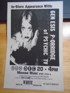 RARE Genesis P-Orridge IN-STORE 1998! pigface tour FLYER psychic-tv tulsa ok - Bild 1 von 1