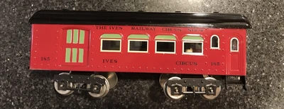MTH Ives Standard Gauge No 185 Circus Performer’s Car Red & Black original box - Image 1 of 4