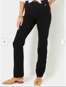 Pantaloni Lilly Pulitzer NUOVI donna 6 neri (noir), Declynn vita alta gamba dritta - Foto 1 di 12