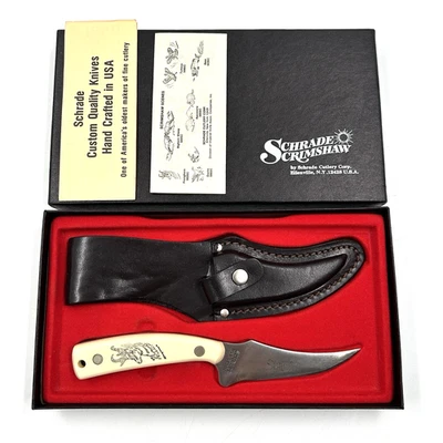 De colección Schrade Sharp Finger Scrimshaw (Buck Deer) SC-502 con caja papeles Foto 1 de 4