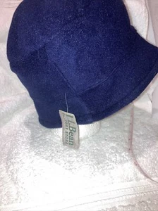 L.L. Bean O/S Navy Blue Fleece Cloche Bucket Hat brand, new with tags! - Picture 1 of 9