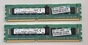 SAMSUNG HP 2x 4GB (8GB SET) 1RX4 PC3L 10600R-09-11-C2-P2 DDR3 1333MHz MEMO CARDS - Picture 1 of 1