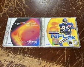 Lot Of 2 Video Games SEGA Dreamcast Web Browser Sega Dreamcast 1999 NFL 2K