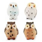 Whimsical Miniature Owl Figurines for Micro Landscapes Set of 4 Realistic Owls