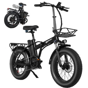 Folding Electric Bike 20" Fat Tire EBKAROCY Ebike 750W 48V Battery 30MPH 7 Speed - Picture 1 of 7