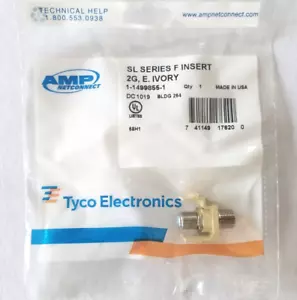 1499855-1 Inserto coassiale 1 porta tipo F AMP serie SL elettrico avorio - Foto 1 di 5