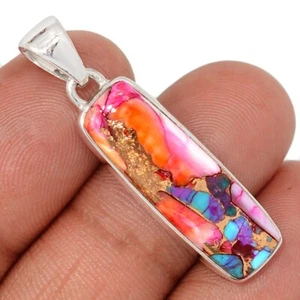 Composite Kingman Pink Dahlia Turquoise 925 Silver Pendants Jewelry CP72166 - Picture 1 of 1