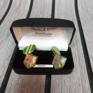 Vintage Queens College Cambridge Enamel Cuff Links Ryder & Amies NOS Style 1 - Picture 1 of 2