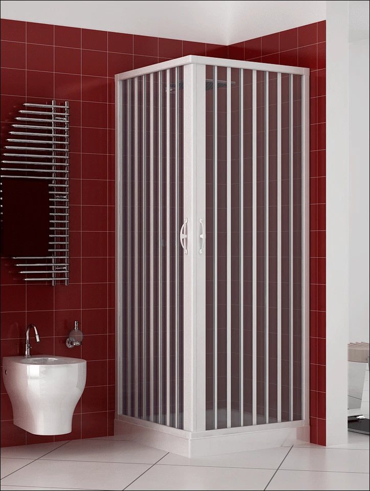 CABINA DOCCIA BOX DOCCIA PVC 2 LATI APERTURA A SOFFIETTO ANGOLARE 2 ANTE BIANCO - Immagine 1 di 1