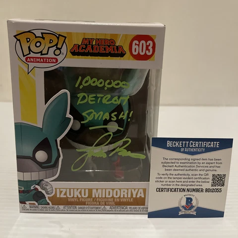 Justin Briner Signed Izuku Midoriya Deku MY HERO ACADEMIA Funko Pop BECKETT 19 Cover