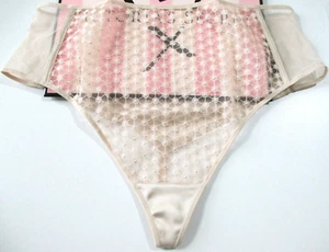 VICTORIA'S SECRET VERY SEXY High Waist Thong Panty VS Ivory Lace-Up Back S M - Picture 1 of 3