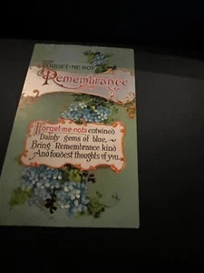 Forget Me Not Remembrance 1910 Unposted Postcard - Picture 1 of 6