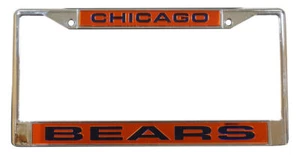 Chicago Bears NFL Silber Laser Nummernschild Rahmen Navy Buchstaben - Bild 1 von 2