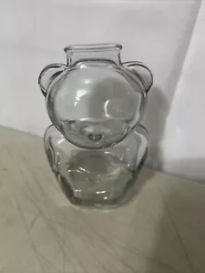 Hucha de oso de peluche de vidrio vintage, 6" de alto habitación de bebé años 70 primer banco sellado - Imagen 1 de 6