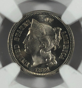 1884 Three Cent Nickel .03. NGC PR66+. Cameo. CAC.