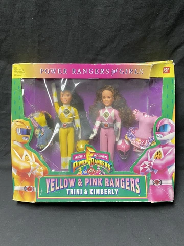 Vintage 1994 Mighty Morphin Power Rangers for Girls YELLOW TRINI & PINK KIMBERLY Cover
