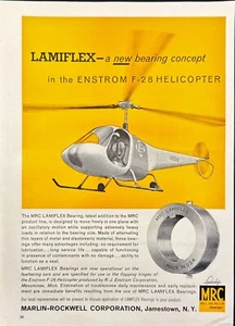Marlin-Rockwell Lamiflex Enstrom F-28 Helicopter Jamestown NY Vtg Print Ad 1963 - Picture 1 of 6