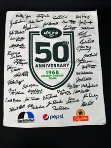 New York NY Jets 50th Anniversary 1968 Championship Team Autographed Rally Towel - Picture 1 of 6