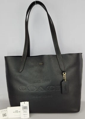 COACH Cameron 大号 单肩包 皮革 托特包 手提包 黑色 全新带标签 CC050 $359 — 第 1/4 张图片
