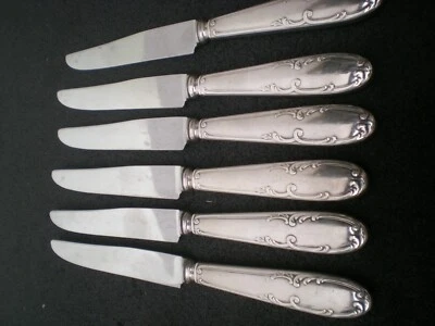 6 ANCIEN TRES JOLIE COUTEAUX A DESSERTS FROMAGES ARGENTERIE - Photo 1/4