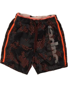 SUPERDRY Mens Graphic Swimming Shorts Small Black Camouflage Polyester CT10 - Picture 1 of 3