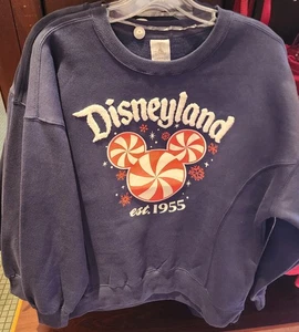 Disneyland 2025 Mickey Navidad Menta Orejas Remolino Sudadera MEDIANA Nueva - Imagen 1 de 1