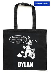 Bob Dylan/Magic Roundabout parody Tote Bag rabbit hippy funny joke retro music - Picture 1 of 1