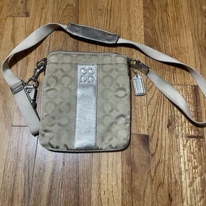 Coach Signature Brown Satin Mini Crossbody Shoulder Bag - Picture 1 of 6