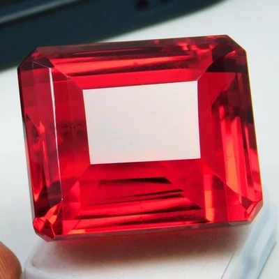 Natural Rare Almandine Red Garnet 160.40 Ct Certified Emerald Cut Loose Gemstone - Image 1 of 4