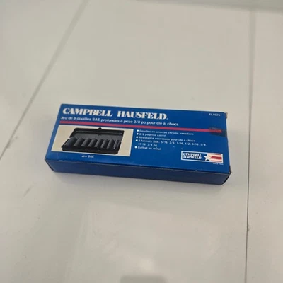 Campbell Hausfeld 9pc 3/8" Deep Impact Socket Set SAE w/ Metal Case - Image 1 of 4