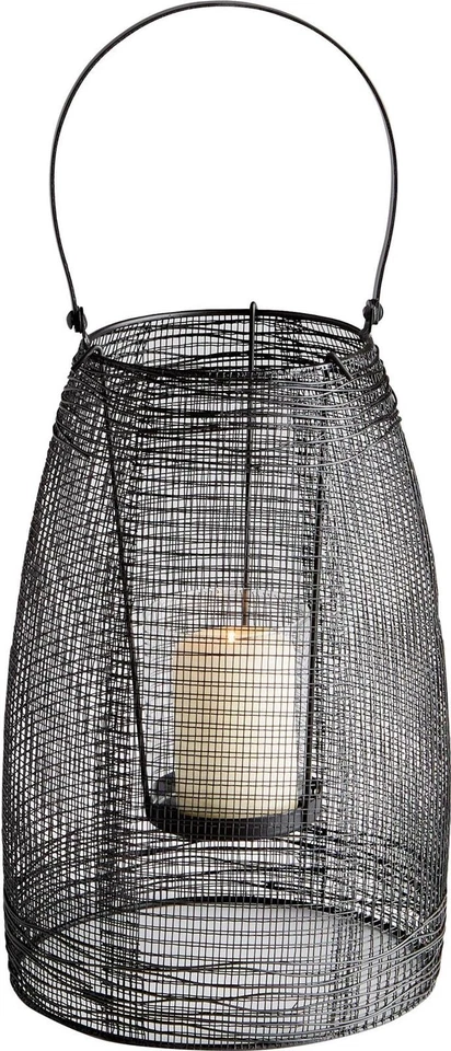 Candleholder Candlestick CYAN DESIGN GAUZE Small Graphite Glass Iron - Image 1 of 3