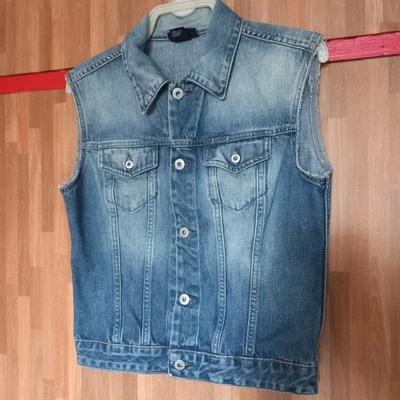 Used Diesel Youth (Girls/Boys) Blue Denim Sleeveless Jacket - Image 1 of 4