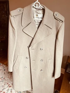 Vintage Mantel Lakeland hellbraun Wolle zweireihig Gr. 44 klassisch LESEN - Bild 1 von 19