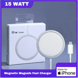Caricabatteria wireless veloce 15 W per Apple MagSafe iPhone 15 14 13 12 11 XR XS Pro Max - Foto 1 di 13