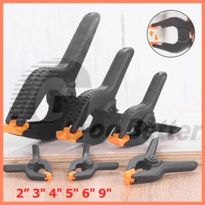 Heavy Duty Spring Clamps Grips Nylon Plastic Quick Grip Clips 2” 3" 4" 5" 6" 9" - Image 1 of 4