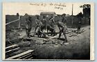 Postcard NJ WW1 Engineers Building Road Bridge Wrightstown Camp Dix 1917 AD4