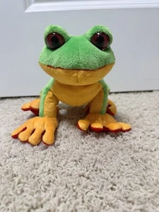 Ganz Webkinz Tree Frog Plush HM109 Green Red Orange/ No Code 10" Long - Picture 1 of 7