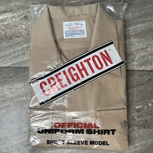 Creighton Navy Official Uniform Men's Shirt Beige Short Sleeve Size 17.5 (XL) - Picture 1 of 3