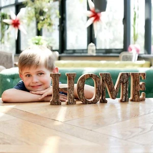 Wood Home Sign, Home Letters Wooden Cutout Home Sign, Rustic Cabin Decor - Picture 1 of 7