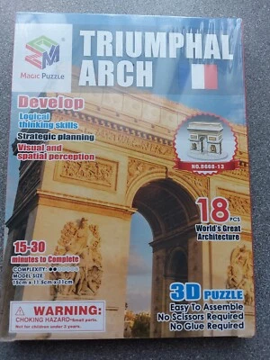 Paris Arc de Triomphe B668-13 3D Puzzle World's Great Architecture New 18 Pieces - Image 1 of 2