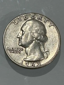 1963 Washington Quarter Double Error - Doubled Die & Foreign Object  (NJL028851) - Picture 1 of 8