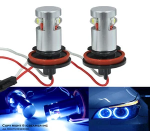 Fit BMW Canbus No Error Angel Eye E92 H8 HALO RING 6W LED Blue Light Bulbs I9 - Picture 1 of 4