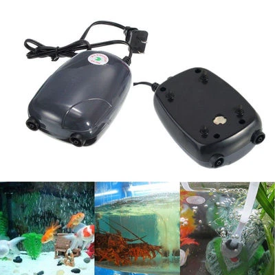 Silent Air Pump Large Aquarium Fish Tank Pump Hydroponic Oxygen 2 Outlet 5W Pump - Image 1 of 4